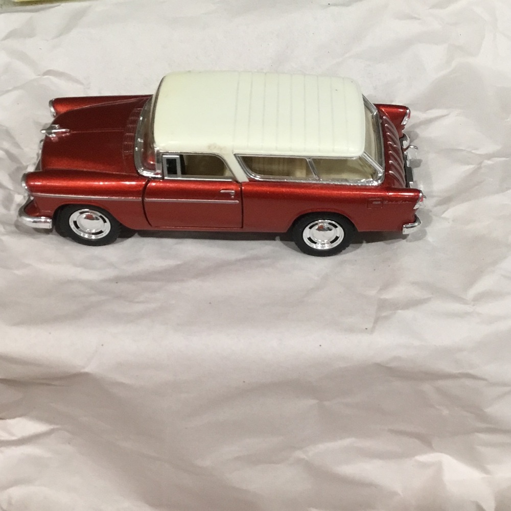 Classic Red and White Station Wagon Toy Car for Kids